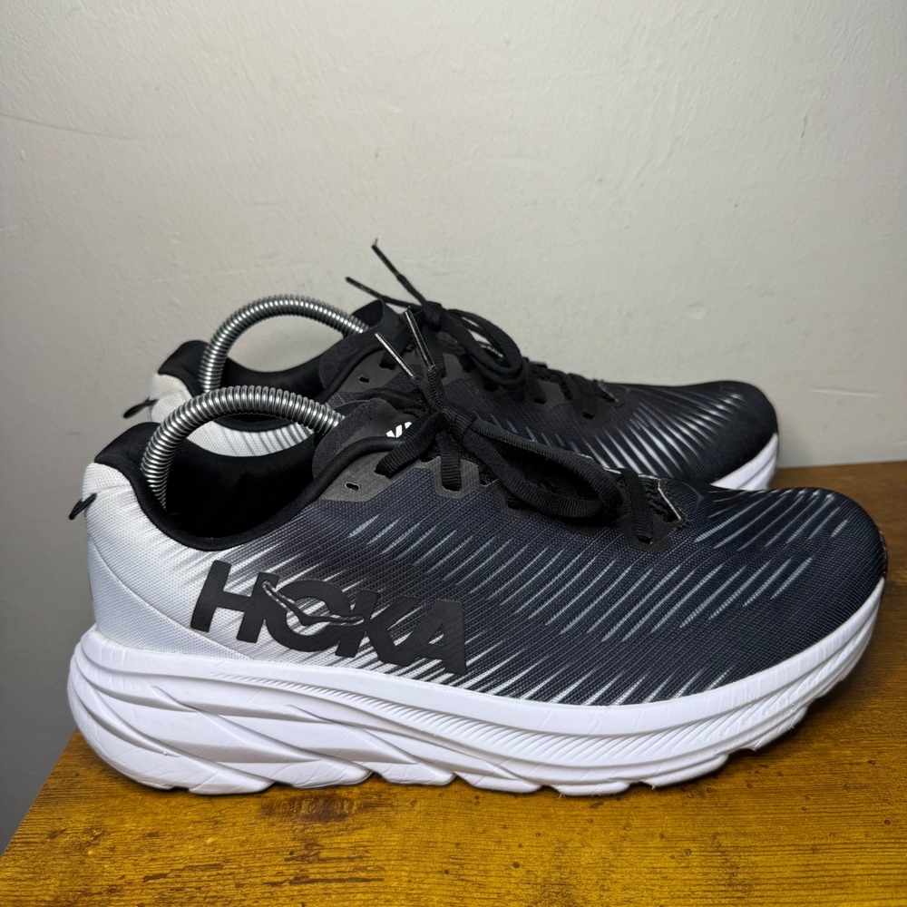 Hoka Rincon 3 Running Shoes Women Size 10 Black White 1119396 BWHT